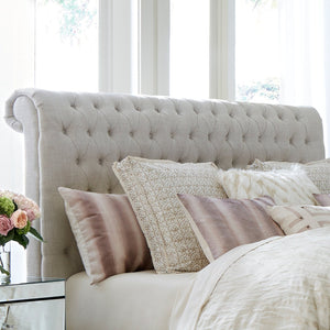 Parker House Parker Living Sleep Jackie - Luxurious Chesterfield Queen Headboard With Timeless Elegance Beige 60% Polyester,40% Linen (Sw) Bjac#8000hb-crp