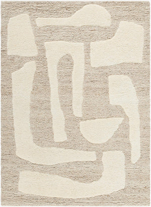Surya Zigana Handmade Wool Rug 5'3" X 7'7" - Bohemian Global Style, High Pile Comfort, Easy Care Beige Wool Zgn2300-67910