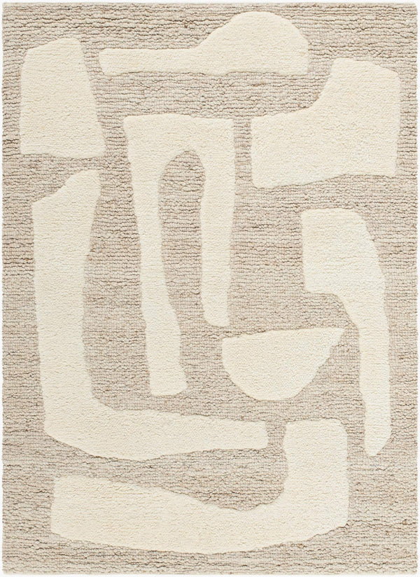 Surya Zigana Handmade Wool Rug 5'3" X 7'7" - Bohemian Global Style, High Pile Comfort, Easy Care Beige Wool Zgn2300-67910