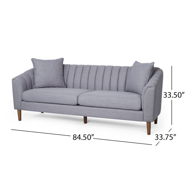 English Elm Christopher Knight Home® - 3-Seater Sofa - Elegant Grey Upholstered Comfort With Accent Pillows For Modern Living Spaces 66957.00AGRY_66957.00BGRY