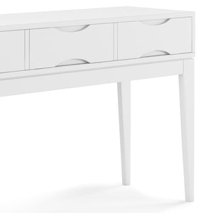English Elm Harper Console Sofa Table - Mid-Century Inspired Design, White Finish, Versatile Storage Solution B136P158709