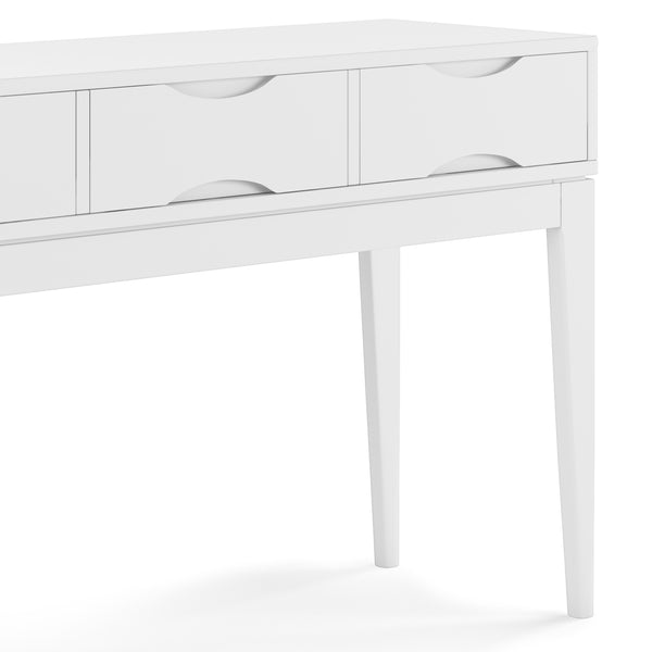 English Elm Harper Console Sofa Table - Mid-Century Inspired Design, White Finish, Versatile Storage Solution B136P158709