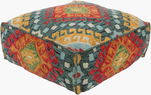 Surya Zagros 24"X24" Hand-hooked Floor Pillow - Elegant Global Design For Eclectic Home Decor Charm Light Sage Cotton,Cotton,Polyester,Polyfill Zgpf001-24248