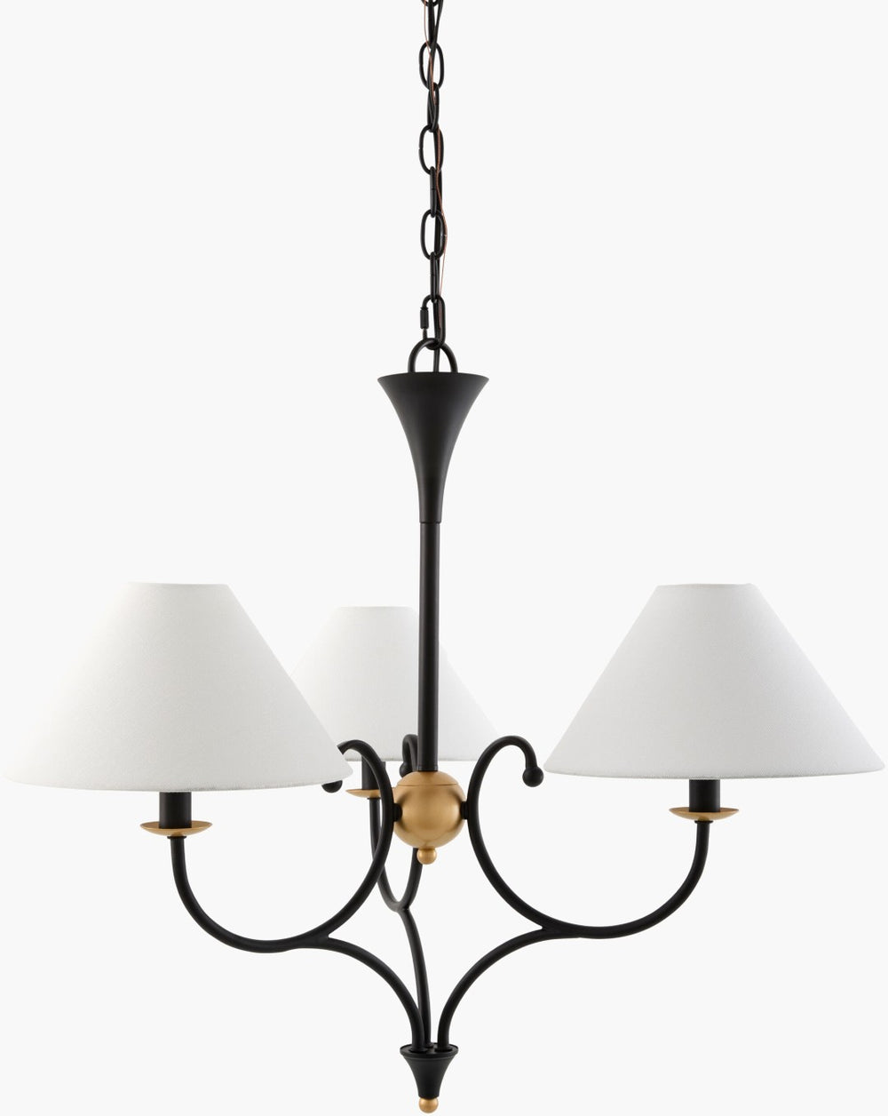 Livabliss Zingari Arts and Crafts Iron Frame Chandelier with Linen Shade for Dining Rooms ZGR-001