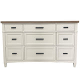 Parker House Americana Modern Bedroom 9 Drawer Dresser Cotton Poplar Solids / Birch Veneers with Oak Top BAME#21689-COT