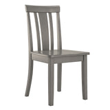 Homelegance By Top-Line Lorren Slat Back Wood Dining Chairs (Set of 2) Grey Rubberwood