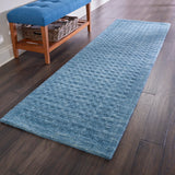 Nourison Perris PERR1 Handmade Woven No Border Indoor Only Contemporary  Rug Navy, Dark Blue 100% Wool 99446225030