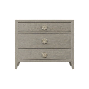 Bernhardt Bernhardt Cerused Greige Linea Bachelor's Chest — Bowfront Oak Veneers, Jewelry-Like Metal Pulls, Rustic-Modern Storage 384230G