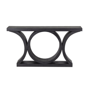 Porter Designs Porter Brockton Solid Mango Wood Console Table - Modern Geometric Design, Rich Black Finish Black Wood 05-108-10-5662