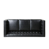 Christopher Knight Home® - Noble House - Pondway Contemporary Faux Leather Tufted 3 Seater Sofa