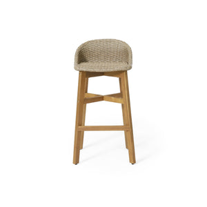 English Elm Christopher Knight Home® - CALERA Beeson 30" Barstool Set of 2 — Acacia Wood Legs, Water-Resistant Wicker Seats, 300 lb Capacity 73532.00MLBRN