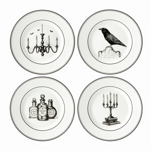 Lenox Vintage Halloween 4-Piece Dessert Plate Set Multi, WHITE PORCELAIN 891431