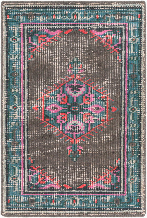 Surya Zahra 2' X 3' Handmade Wool Rug - Timeless, Durable, Low-maintenance Floor Covering For Any Room Charcoal Nz Wool Zha4006-23