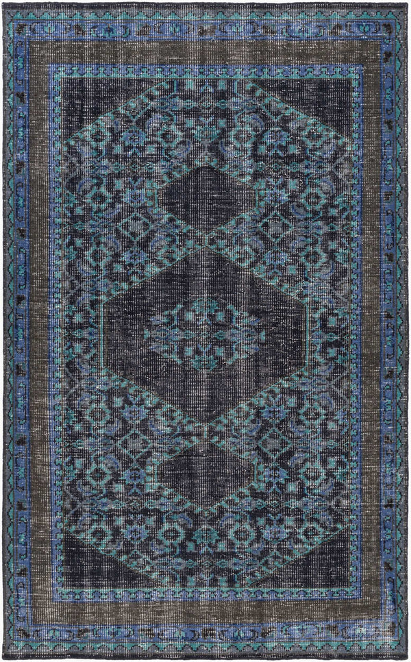 Surya Zahra 2' X 3' Handmade Wool Rug - Timeless, Durable, Low-maintenance Floor Covering For Any Room Ink Blue Nz Wool Zha4033-23