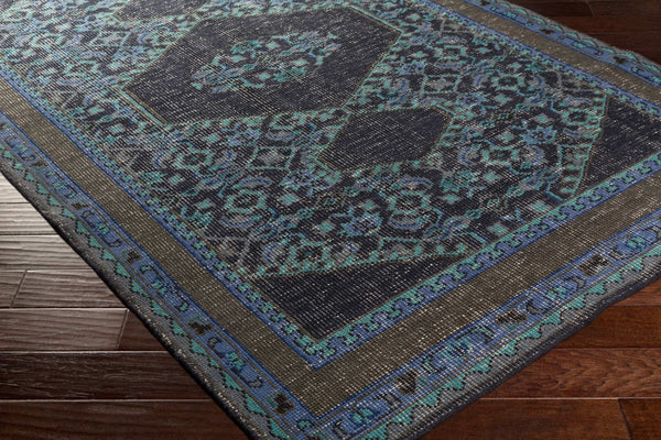 Surya Zahra 2' X 3' Handmade Wool Rug - Timeless, Durable, Low-maintenance Floor Covering For Any Room Ink Blue Nz Wool Zha4033-23