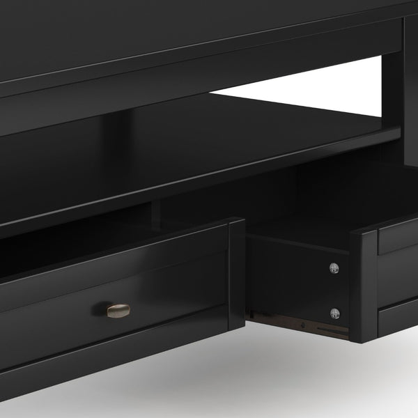 English Elm Warm Shaker Solid Wood Coffee Table - 48" Wide Transitional Design With Storage & Black Finish B136P159664-GIGA