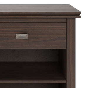 English Elm Artisan Bedside Table - Handcrafted Warm Walnut Brown For Elegant Storage & Stylish Versatility B136P158383