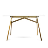 Christopher Knight Home® - Noble House - Croxton Mid-Century Acacia Wood Desk with Tempered Glass Top, Natural and Green