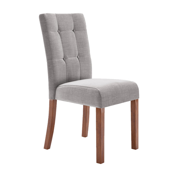 Homelegance By Top-Line Jayden Cherry Finish Upholstered Dining Chairs (Set of 2) Grey Rubberwood