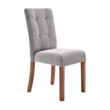 Homelegance By Top-Line Jayden Cherry Finish Upholstered Dining Chairs (Set of 2) Grey Rubberwood