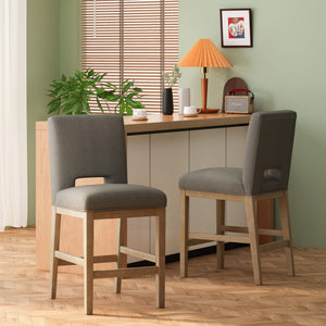 English Elm Christopher Knight Home® - COUNTER Grey Fabric Counter Stool with Padded Back, Sustainable Wooden Frame, Compact Comfort Seat 72489.00DPGRY