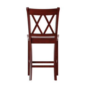 Homelegance By Top-Line Juliette Double X-Back Counter Height Chairs (Set of 2) Red Rubberwood
