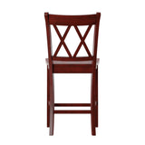 Homelegance By Top-Line Juliette Double X-Back Counter Height Chairs (Set of 2) Red Rubberwood