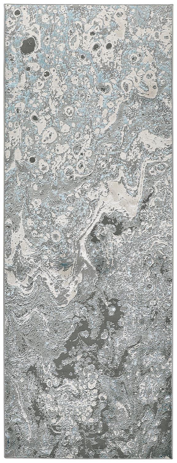 Feizy Rugs Azr3405f Azure Contemporary Abstract Rug - Luxurious Low Pile Design, Stain Resistant For High Traffic Areas Ivory,Gray,Blue Polyester,Polypropylene Azr3405fslvblui71