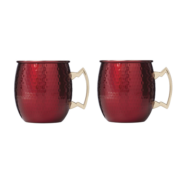 Lenox Cambridge 20 Oz Hammered Red Moscow Mule Mugs, Set of 2 NO COLOR METAL EAHMM6BNCB1DS