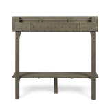 Christopher Knight Home® - Noble House - Caribbean Outdoor Grey Finish Acacia Wood Balcony Bar Table