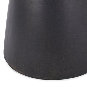 English Elm Outdoor Lightweight Concrete Pedestal Side Table with Warm Copper Sculptural Finish 73454.00