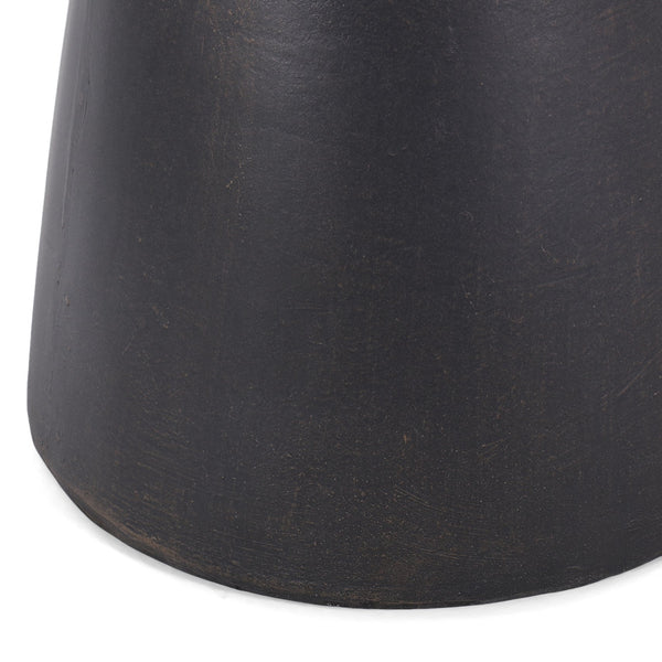 English Elm Outdoor Lightweight Concrete Pedestal Side Table with Warm Copper Sculptural Finish 73454.00