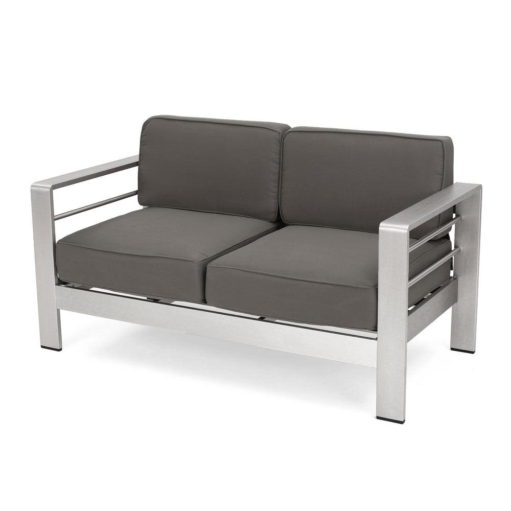 English Elm Christopher Knight Home® - CAPE Coral KD Loveseat with Aluminum Frame, Water-Resistant Cushions, 600lb Capacity, Compact khaki 56348.00
