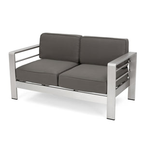 English Elm Christopher Knight Home® - CAPE Coral KD Loveseat with Aluminum Frame, Water-Resistant Cushions, 600lb Capacity, Compact khaki 56348.00