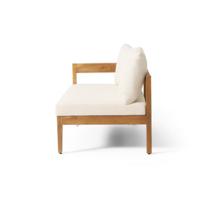 English Elm Brooklyn Acacia Hardwood Outdoor Sofa Set with Slat Design and Weather Resistant Cushions 73146.00_73147.00_74101.00BGE