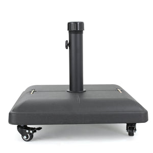English Elm Christopher Knight Home® - WHEELIE Concrete Umbrella Base Square with Stainless Steel Handle, Fits Up to 11ft Umbrellas, Durable Black 60453.00