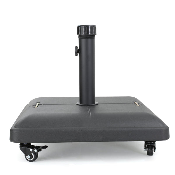 English Elm Christopher Knight Home® - WHEELIE Concrete Umbrella Base Square with Stainless Steel Handle, Fits Up to 11ft Umbrellas, Durable Black 60453.00