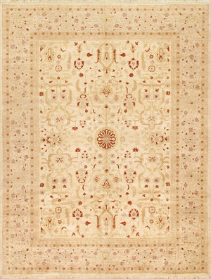 Pasargad Hand-knotted 100% Lamb's Wool Area Rug From Nomad Art Collection - 9' 3" X 12' 2" Elegance   P-20 Ivory 9x12