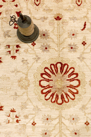 Pasargad Hand-knotted 100% Lamb's Wool Area Rug From Nomad Art Collection - 9' 3" X 12' 2" Elegance   P-20 Ivory 9x12