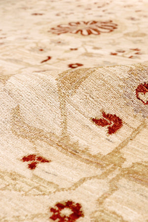 Pasargad Hand-knotted 100% Lamb's Wool Area Rug From Nomad Art Collection - 9' 3" X 12' 2" Elegance   P-20 Ivory 9x12