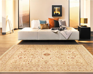 Pasargad Hand-knotted 100% Lamb's Wool Area Rug From Nomad Art Collection - 9' 3" X 12' 2" Elegance   P-20 Ivory 9x12