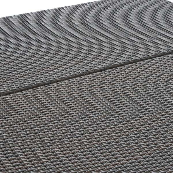 English Elm Christopher Knight Home® - FIONA Outdoor 64" Square Wicker Dining Table – Durable Iron Frame Patio Table for Large Gatherings Brown Multi 66.75 L x 35.25 W x 7.25 H 62333.00MBRN