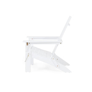 English Elm Zuma Solid Acacia Foldable Adirondack Chair Rustic Outdoor Lounger for Deck or Patio White 68319.00WHI