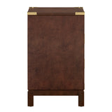 Homelegance By Top-Line Jameson 3-Drawer Gold Accent Nightstand Brown Wood