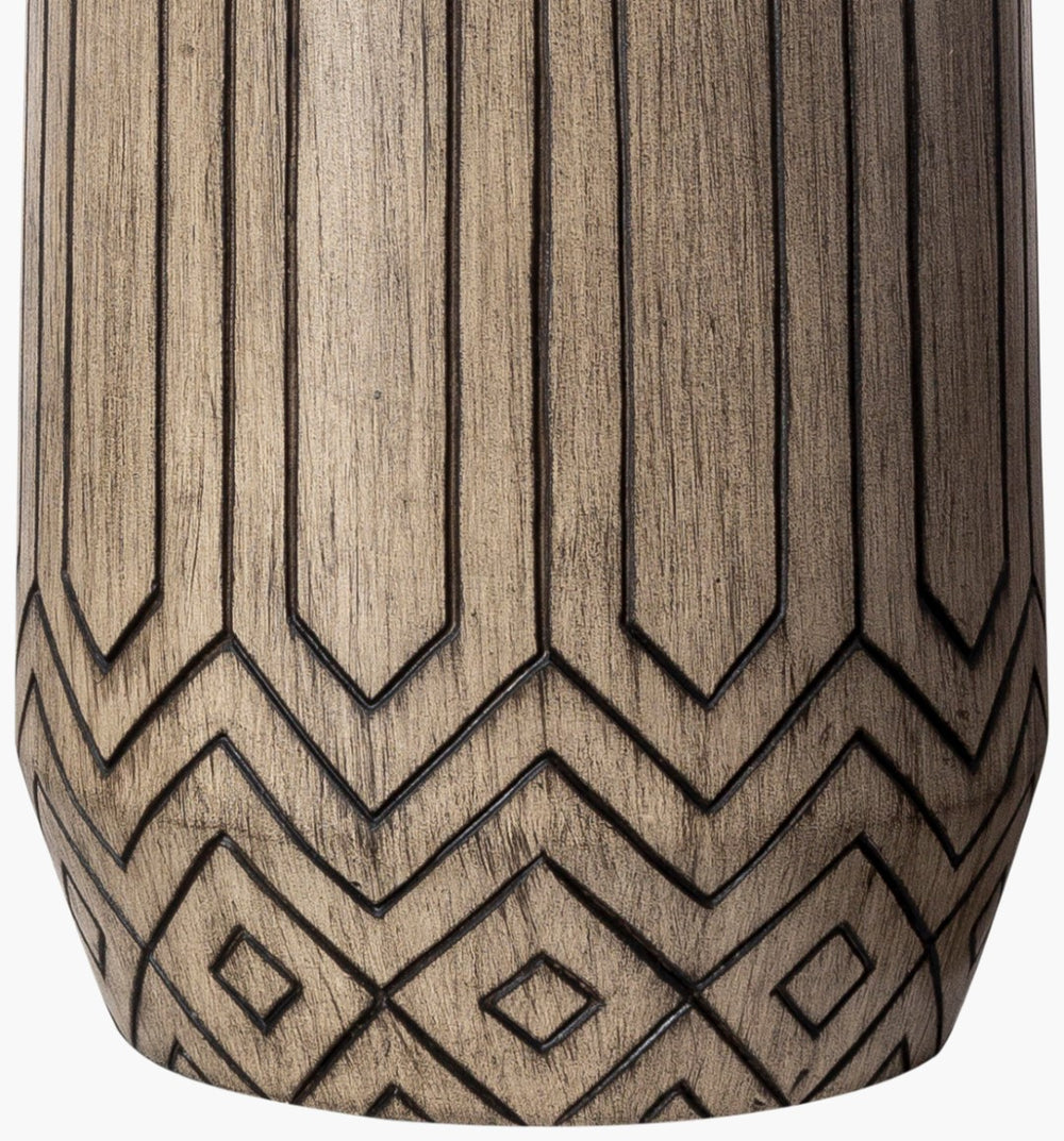 Surya Zigmund 25" Classic Resin Accent Table Lamp With White Linen Shade - Timeless Home Decor Style Body, Brown,Shade, White,Finial, Metallic ,Nickel,Harp, Metallic ,Nickel,Cord, Translucent Resin,Linen,Polyester,Iron Zig-001