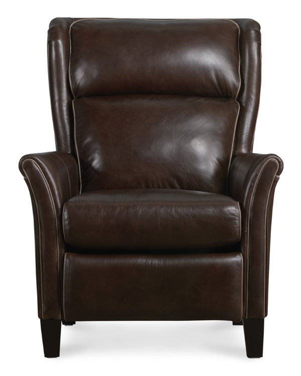 Hooker Furniture Henley Luxe Power Recliner In Top-Grain Aniline Leather With Power Headrest And Usb Charging Brown RC826-PH-089