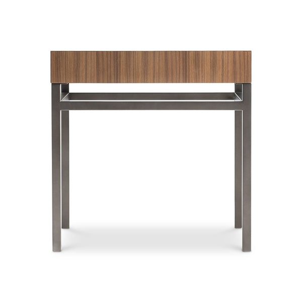 Bernhardt Bernhardt Collins Walnut and Black Oxide Metal Side Table for Modern Living Spaces 573123