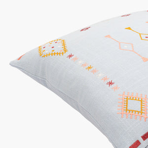 Surya Zina 18"X18" Bohemian Accent Pillow - Intricate Cotton Design For Global Style & Comfort In Home Pale Blue Cotton,Cotton Zin002-2020