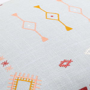 Surya Zina 18"X18" Bohemian Accent Pillow - Intricate Cotton Design For Global Style & Comfort In Home Pale Blue Cotton,Cotton Zin002-2020