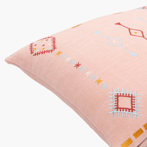 Surya Zina 18"X18" Bohemian Accent Pillow - Intricate Cotton Design For Global Style & Comfort In Home Dusty Pink Cotton,Cotton Zin003-1818p